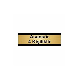 Özarslan Dizayn Asansör 4 Kişiliktir 7x20 cm Altın Renk Metal Yönlendirme Levhası