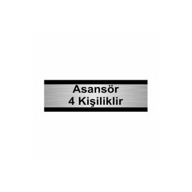 Özarslan Dizayn Asansör 4 Kişiliktir 7x20 cm Gümüş Renk Metal Yönlendirme Levhası