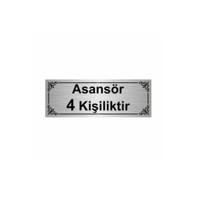 Özarslan Dizayn Asansör 4 Kişiliktir 7x20 cm Gümüş Renk Metal Yönlendirme Levhası