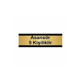 Özarslan Dizayn Asansör 5 Kişiliktir 5x20 cm Altın Renk Metal Yönlendirme Levhası