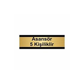 Özarslan Dizayn Asansör 5 Kişiliktir 5x20 cm Altın Renk Metal Yönlendirme Levhası