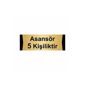 Özarslan Dizayn Asansör 5 Kişiliktir 5x20 cm Altın Renk Metal Yönlendirme Levhası
