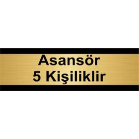 Özarslan Dizayn Asansör 5 Kişiliktir 5x20 cm Altın Renk Metal Yönlendirme Levhası