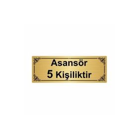 Özarslan Dizayn Asansör 5 Kişiliktir 7x20 cm Altın Renk Metal Yönlendirme Levhası