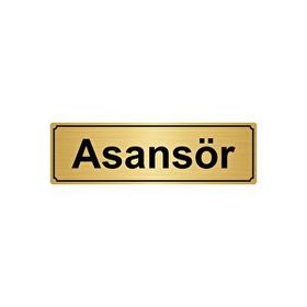 Özarslan Dizayn Asansör 5x20 cm Altın Renk Metal Yönlendirme Levhası