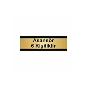 Özarslan Dizayn Asansör 6 Kişiliktir 10x20 cm Altın Renk Metal Yönlendirme Levhası