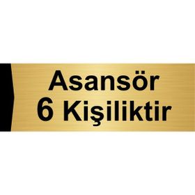 Özarslan Dizayn Asansör 6 Kişiliktir 10x20 cm Altın Renk Metal Yönlendirme Levhası