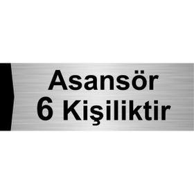 Özarslan Dizayn Asansör 6 Kişiliktir 10x20 cm Gümüş Renk Metal Yönlendirme Levhası
