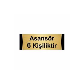Özarslan Dizayn Asansör 6 Kişiliktir 5x20 cm Altın Renk Metal Yönlendirme Levhası