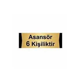 Özarslan Dizayn Asansör 6 Kişiliktir 5x20 cm Altın Renk Metal Yönlendirme Levhası