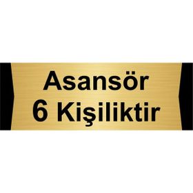 Özarslan Dizayn Asansör 6 Kişiliktir 5x20 cm Altın Renk Metal Yönlendirme Levhası