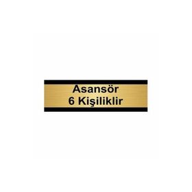 Özarslan Dizayn Asansör 6 Kişiliktir 7x20 cm Altın Renk Metal Yönlendirme Levhası