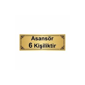 Özarslan Dizayn Asansör 6 Kişiliktir 7x20 cm Altın Renk Metal Yönlendirme Levhası