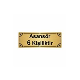Özarslan Dizayn Asansör 6 Kişiliktir 7x20 cm Altın Renk Metal Yönlendirme Levhası