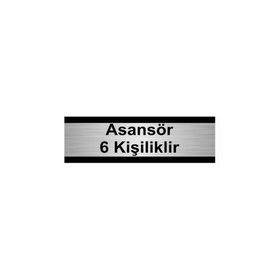 Özarslan Dizayn Asansör 6 Kişiliktir 7x20 cm Gümüş Renk Metal Yönlendirme Levhası