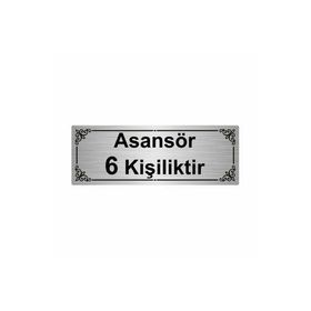 Özarslan Dizayn Asansör 6 Kişiliktir 7x20 cm Gümüş Renk Metal Yönlendirme Levhası
