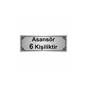 Özarslan Dizayn Asansör 6 Kişiliktir 7x20 cm Gümüş Renk Metal Yönlendirme Levhası