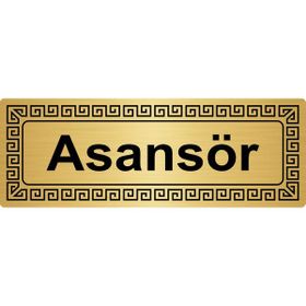 Özarslan Dizayn Asansör 7x20 cm Altın Renk Metal Yönlendirme Levhası