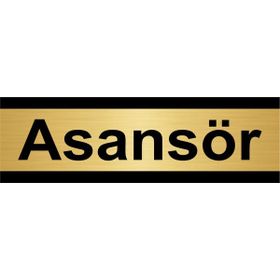 Özarslan Dizayn Asansör 7x20 cm Altın Renk Metal Yönlendirme Levhası