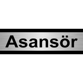 Özarslan Dizayn Asansör 7x20 cm Gümüş Renk Metal Yönlendirme Levhası