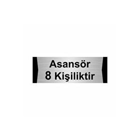 Özarslan Dizayn Asansör 8 Kişiliktir 10x20 cm Gümüş Renk Metal Yönlendirme Levhası