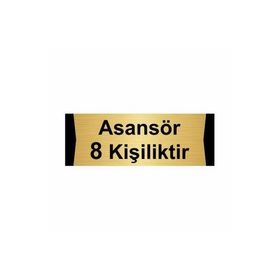 Özarslan Dizayn Asansör 8 Kişiliktir 5x20 cm Altın Renk Metal Yönlendirme Levhası