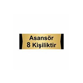 Özarslan Dizayn Asansör 8 Kişiliktir 5x20 cm Altın Renk Metal Yönlendirme Levhası