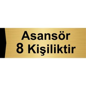 Özarslan Dizayn Asansör 8 Kişiliktir 5x20 cm Altın Renk Metal Yönlendirme Levhası