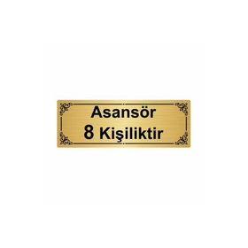 Özarslan Dizayn Asansör 8 Kişiliktir 7x20 cm Altın Renk Metal Yönlendirme Levhası