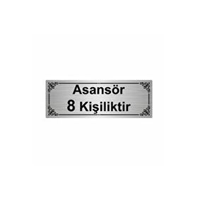 Özarslan Dizayn Asansör 8 Kişiliktir 7x20 cm Gümüş Renk Metal Yönlendirme Levhası