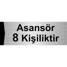 Özarslan Dizayn Asansör 8 Kişiliktir 7x20 cm Gümüş Renk Metal Yönlendirme Levhası