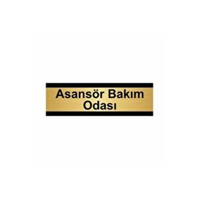 Özarslan Dizayn Asansör Bakım Odası 10x20 cm Altın Renk Metal Yönlendirme Levhası