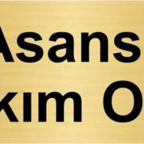 Özarslan Dizayn Asansör Bakım Odası 10x20 cm Altın Renk Metal Yönlendirme Levhası