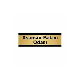 Özarslan Dizayn Asansör Bakım Odası 5x20 cm Altın Renk Metal Yönlendirme Levhası
