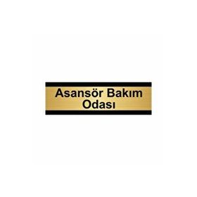 Özarslan Dizayn Asansör Bakım Odası 5x20 cm Altın Renk Metal Yönlendirme Levhası