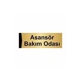 Özarslan Dizayn Asansör Bakım Odası 5x20 cm Altın Renk Metal Yönlendirme Levhası