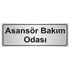 Özarslan Dizayn Asansör Bakım Odası 5x20 cm Gümüş Renk Metal Yönlendirme Levhası