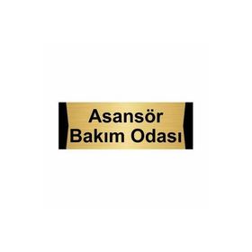 Özarslan Dizayn Asansör Bakım Odası 7x20 cm Altın Renk Metal Yönlendirme Levhası