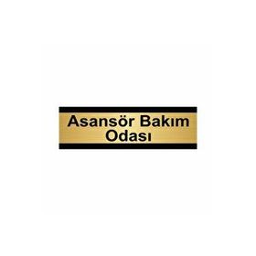 Özarslan Dizayn Asansör Bakım Odası 7x20 cm Altın Renk Metal Yönlendirme Levhası