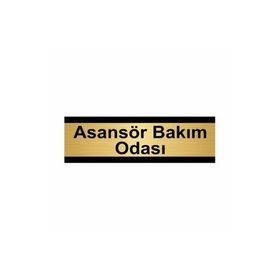 Özarslan Dizayn Asansör Bakım Odası 7x20 cm Altın Renk Metal Yönlendirme Levhası