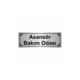 Özarslan Dizayn Asansör Bakım Odası 7x20 cm Gümüş Renk Metal Yönlendirme Levhası