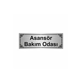Özarslan Dizayn Asansör Bakım Odası 7x20 cm Gümüş Renk Metal Yönlendirme Levhası