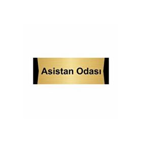 Özarslan Dizayn Asistan Odası 10x20 cm Altın Renk Metal Yönlendirme Levhası