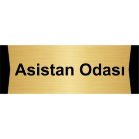 Özarslan Dizayn Asistan Odası 10x20 cm Altın Renk Metal Yönlendirme Levhası