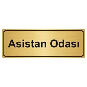Özarslan Dizayn Asistan Odası 5x20 cm Altın Renk Metal Yönlendirme Levhası