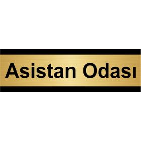 Özarslan Dizayn Asistan Odası 5x20 cm Altın Renk Metal Yönlendirme Levhası