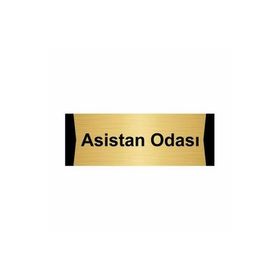 Özarslan Dizayn Asistan Odası 7x20 cm Altın Renk Metal Yönlendirme Levhası