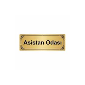Özarslan Dizayn Asistan Odası 7x20 cm Altın Renk Metal Yönlendirme Levhası
