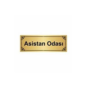Özarslan Dizayn Asistan Odası 7x20 cm Altın Renk Metal Yönlendirme Levhası