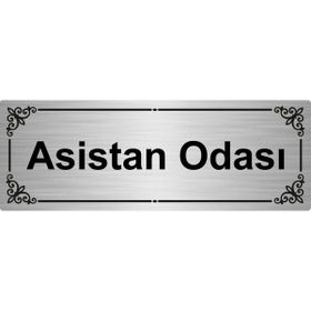 Özarslan Dizayn Asistan Odası 7x20 cm Gümüş Renk Metal Yönlendirme Levhası